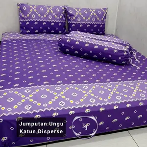 SPREI Batik JUMPUTAN UNGU VIRAL - size 120 /160 /180 /200 X200 Bahan Lembut Adem Lengkap Bantal Sarung Kasur Motif