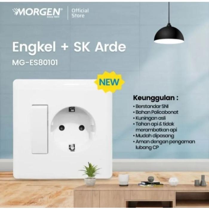 MORGEN Tipe MGES-801 " Saklar Electrical Series " Stop Kontak, Saklar Engkel, Saklar Seri, Saklar Triple, Stop Engkel, Outlet Antena TV IB TANAM 4