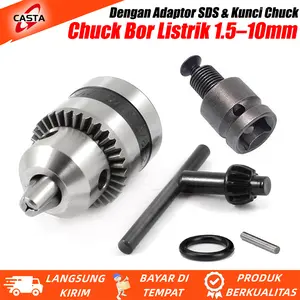 CASTA Kepala Mesin Bor Drill Chuck Listrik 1.5mm/10mm Murah Impact Adaptor Converter
