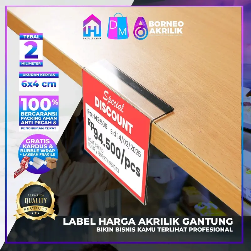 Tipe Gantung Akrilik Label Harga 6x4cm Akrilik Label Tag Standing Akrilik Perlengkapan Usaha Perlengkapan Kantor F&B Tenant Akrilik Lembaran Borneo Akrilik Lifehause Dilemashop Dekorasi Kamar Dekorasi Kantor Wirausaha Pengusaha Produksi Akrilik Custom 2