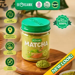 Beorganik JAR Pure Matcha Powder 50gr / 100% Bubuk Matcha Murni Uji Matcha Jepang / FREE SUGAR