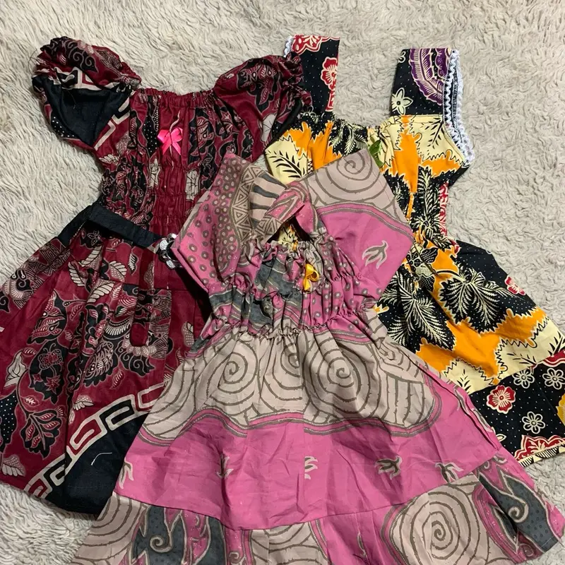 ISI 3PCS BAJU ANAK PEREMPUAN 3pcs baju anak perempuan umur 1-3 tahun Rayon 1