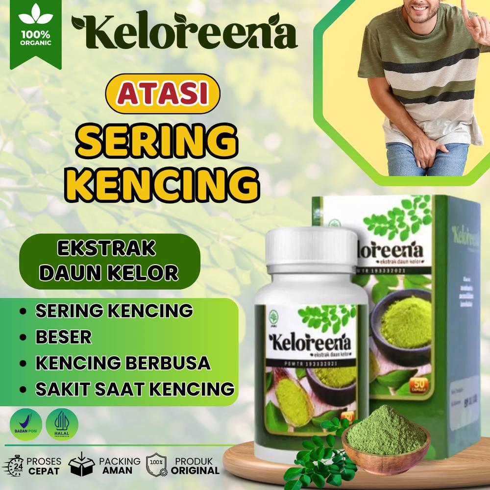 keloreena - Solusi Untuk Keluhan Sering Kencing/Beser, Sakit Saat kencing, Kencing Banyak Dan Berbusa,  Kencing Perih Dan Berbau Dengan Kapsul Ekstrak Daun Kelor Isi 50 & 100 Kapsul - 50 KAPSUL