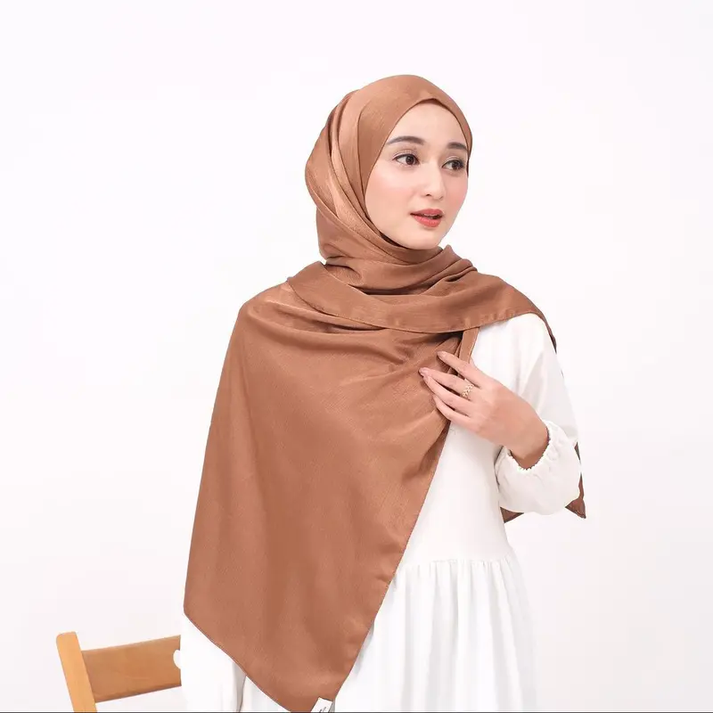 JACE-PASHMINA SILK CRADENZA Credenza Polos Premium Malay Silk Texture Shawl Rayya Satin Glossy Cardenza Jahit Tepi 1