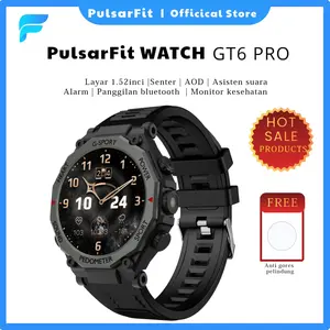 PulsarFit GT6Pro Smartwatch Asli Layar Besar Sporty Bluetooth Pemantau Kesehatan IP65 Tahan Air Jam Tangan Cerdas untuk Pelajar & Pekerja Kantoran/Jam tangan pria tahan cipratan air/gift for anak /Hadiah  untuk pacar