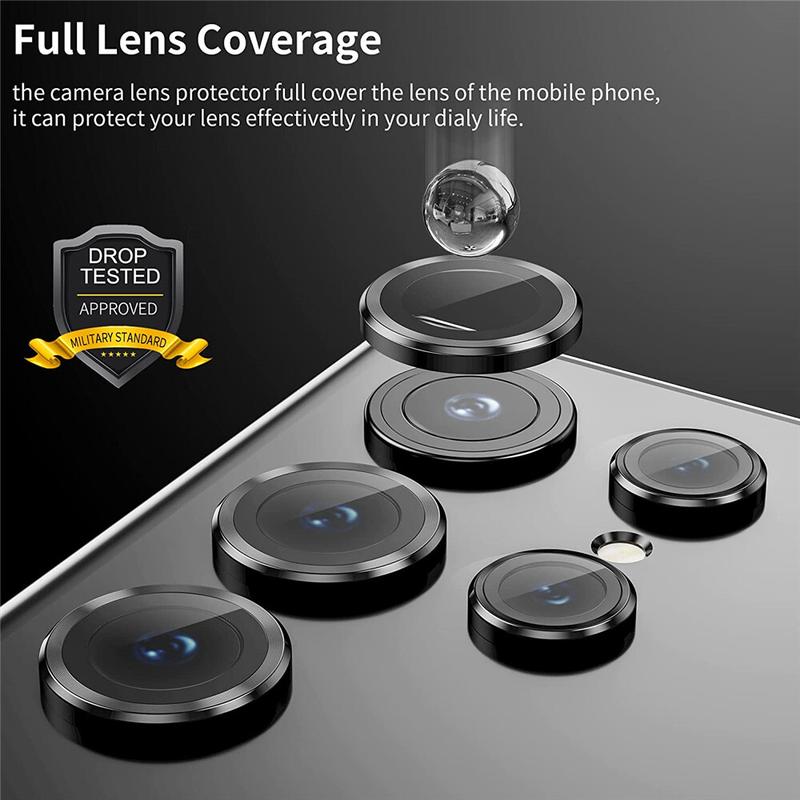 Product Introduction of 【Automatic installation】Glass HD Lens Protector For Samsung S24 S23 S22 Ultra Camera Tempered Glass For Samsung S24 Plus Alloy 9H Lens Film Accessories Metal 8