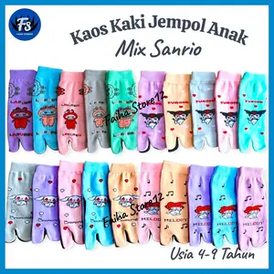 3 Pasang Kaos kaki Jempol anak Cewek perempuan Motif gambar Lucu tebal nyaman  Fashion