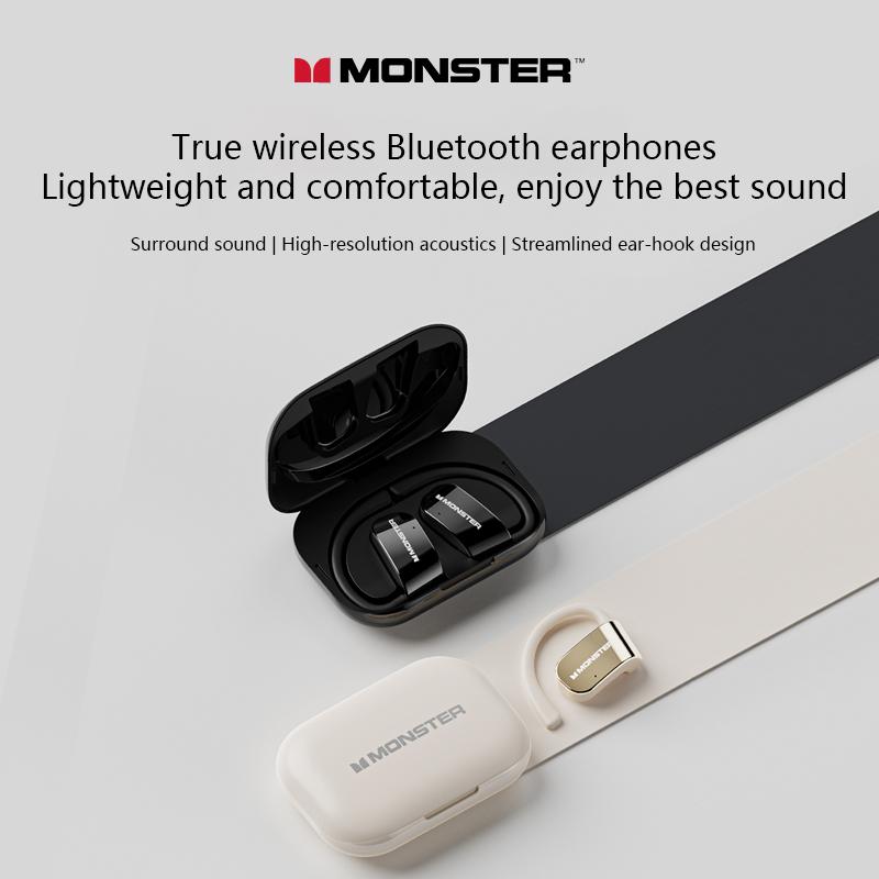  Tai nghe Bluetooth Monster GT10 tai nghe hở lưng Bluetooth 5.4 thiết yếu cho thể thao và trò chơi thoải mái khi đeo OWS quy trình mạ điện 