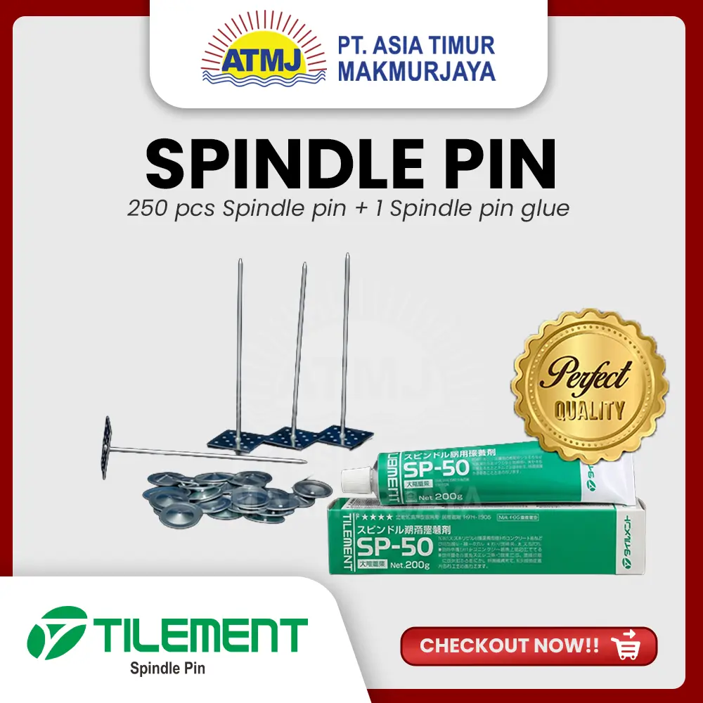 Spindle Pin Merk Tilement Panjang 38 & 65 MM Eceran Isi 250 Pcs + Adhesive 1 Tube
