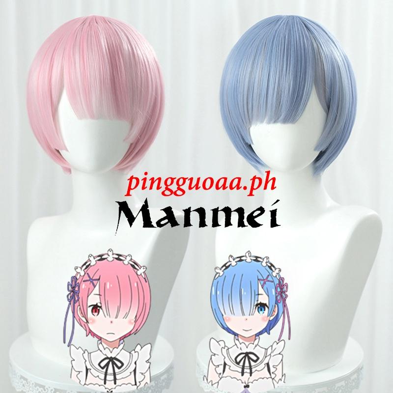 Manmei Anime Life in a Different World from Zero Re Rem Ram Emilia Cosplay Wig…