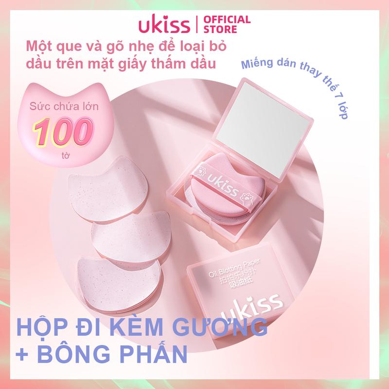 UKISS Giấy Thấm Dầu Có Gương Kiểu Dáng Mèo Đáng Yêu Dụng Cụ Kiểm Soát Dầu Cầm Tay 100 Chiếc Thích Hợp Cho Phụ Nữ Trang Điểm Mỹ Phẩm Cosmetic