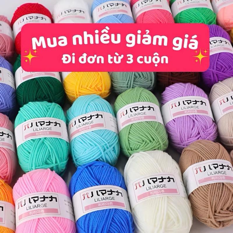 Lên milk cotton Hàn Quốc 25 gram, len Hàn nhí Diy crochet sợi nhỏ cho người mới…