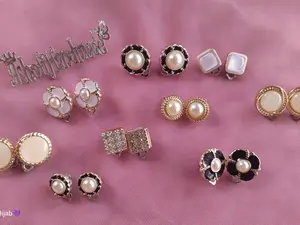 Ashofi.handmade Anting Hijab Clip 1 Pasang Earrings Fashionable dengan Kualitas Handmade dan Desain Clip untuk Kemudahan Penggunaan Cocok untuk Berbagai Acara