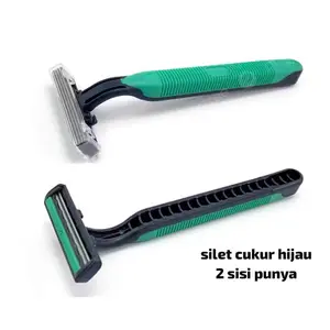 Silet Cukur Alat Cukur Kumis dan Jenggot 2 Mata Pisau Tanpa Refil Kemasan Praktis untuk Perawatan Rambut