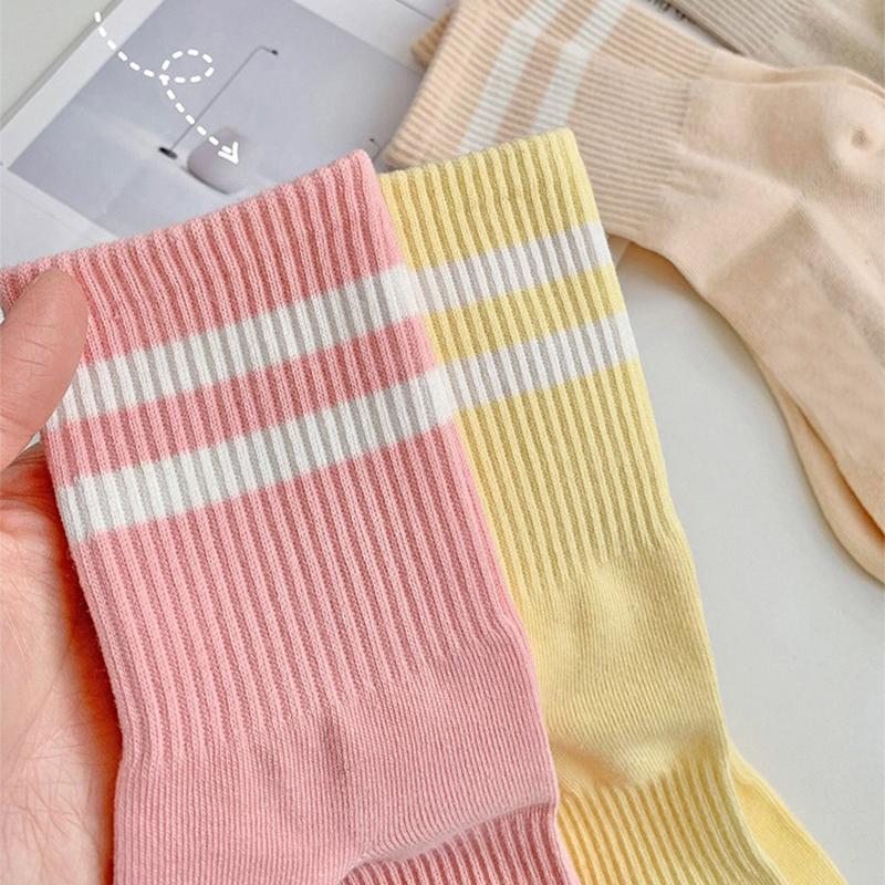  Tất nam nữ cao cổ vớ gân trơn cổ cao unisex kẻ sọc dài 18cm loại dày dặn 83% cotton cao cấp Menswear Phù hợp làm phụ kiện thời trang mix đồ phong cách cá tính chơi thể thao   pickleball tennis golf bóng chuyền ...   