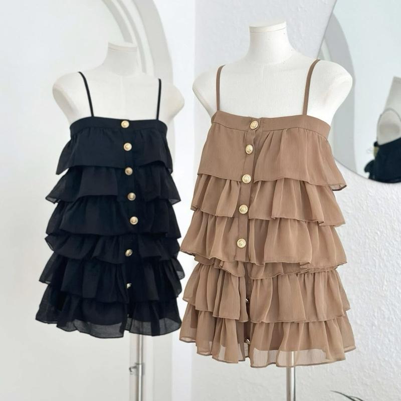 Váy hai dây 5 tầng chất voan tơ có dây điều chỉnh_Linhchi.studio