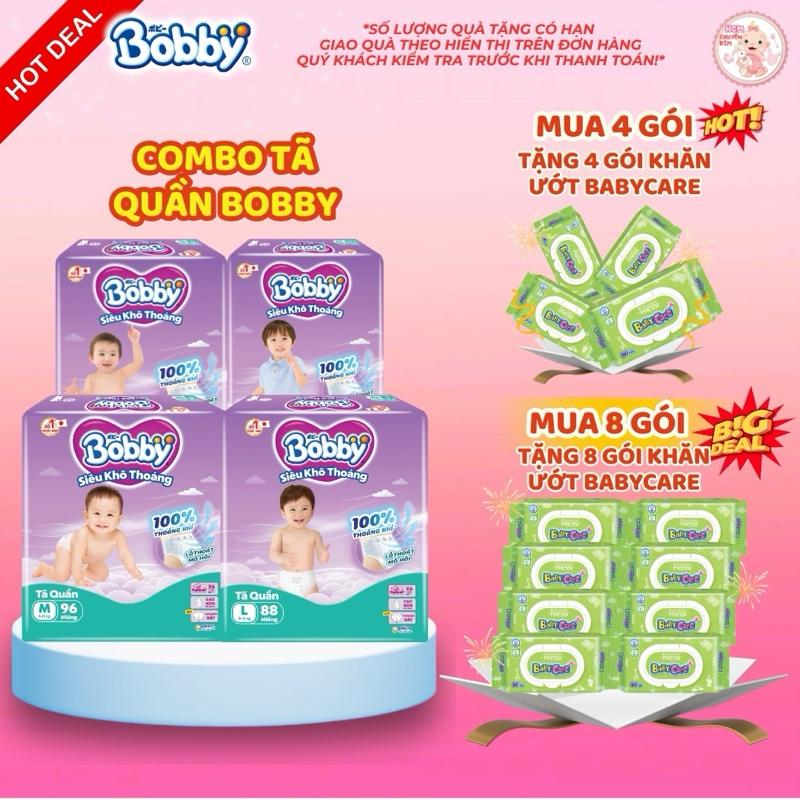 COMBO 4 TÃ QUẦN BOBBY ULTRA SIÊU KHÔ THOÁNG SIZE M96 L88 XL76 XXL70 MIẾNG