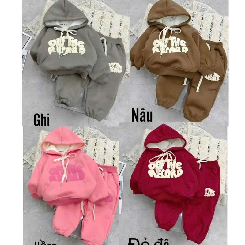 COMBO 2 Sét Nỉ Áo HOODIE + Quần JOOGER Bé Trai Bé Gái Chất Nỉ Bông Ấm Áp Mềm Mại Size 8-36 kg -THKIDS SHOP