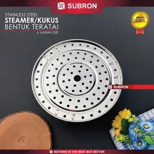 SUBRON Steamer Alas Kukus Teratai 18 20 cm Tatakan Stainless Steel 6 Pilihan Ukuran Gambar