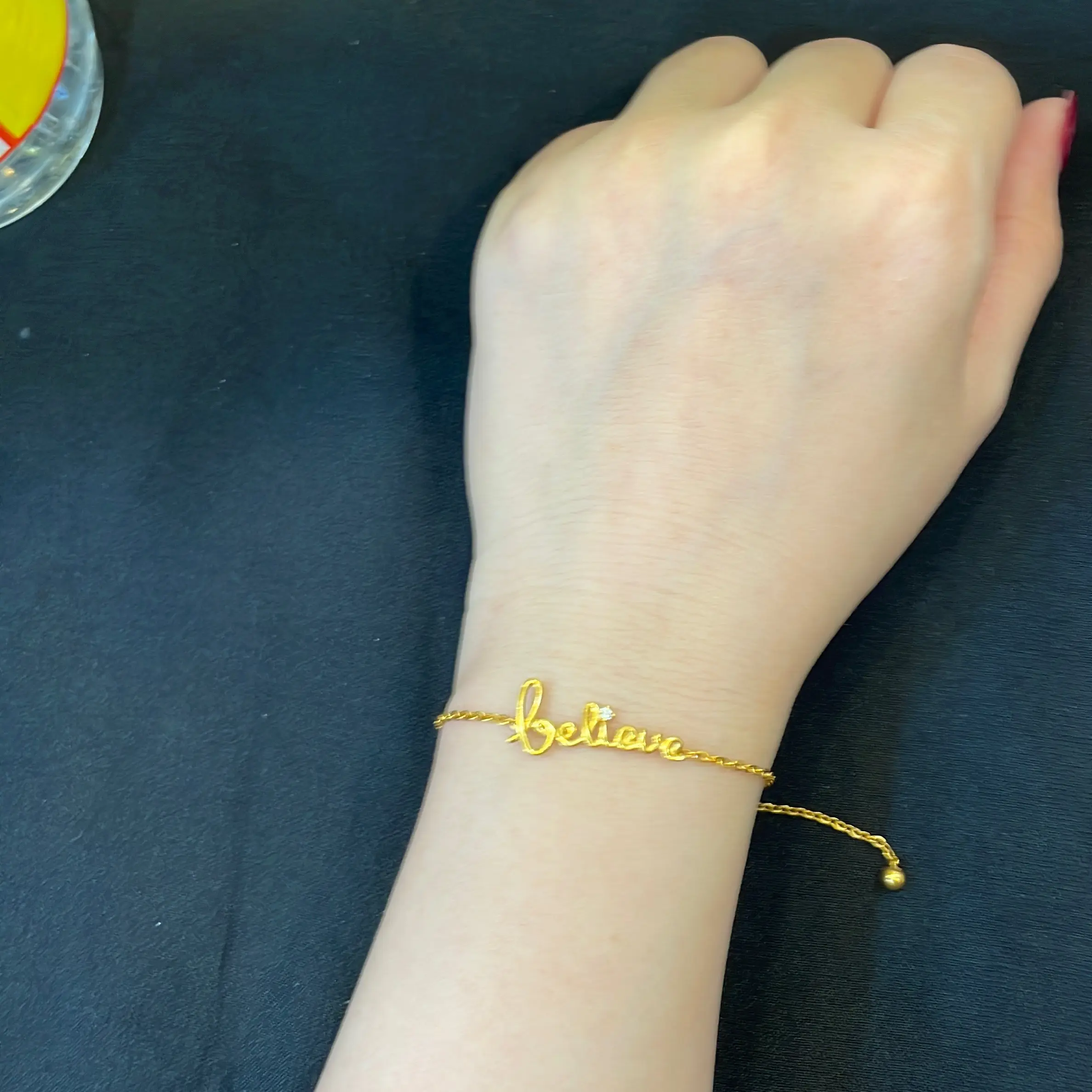 Bracelet fashion link newborn belive drawstring