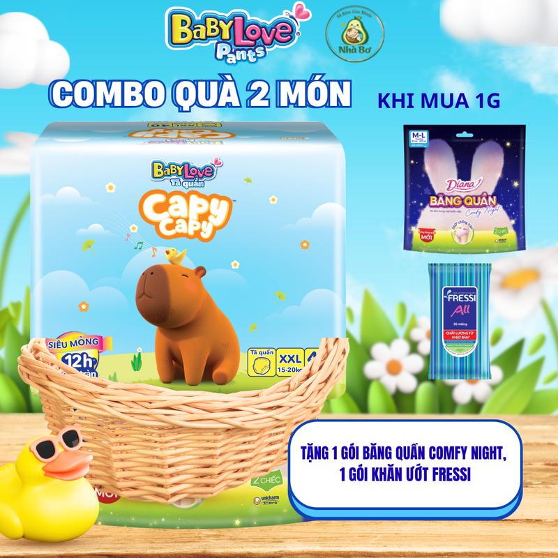 1 GÓI TÃ QUẦN CAPYCAPY M58, L48, XL 44, 2XL 40, 3XL 34M, 4XL 30M, 5XL 26M
