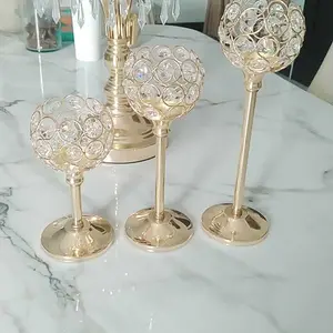 【Beli satu gratis dua】Tempat Lilin Logam Tempat Lilin Kristal Meja Kopi Hiasan Tengah Tempat Lilin Pernikahan Natal Dekorasi Rumah