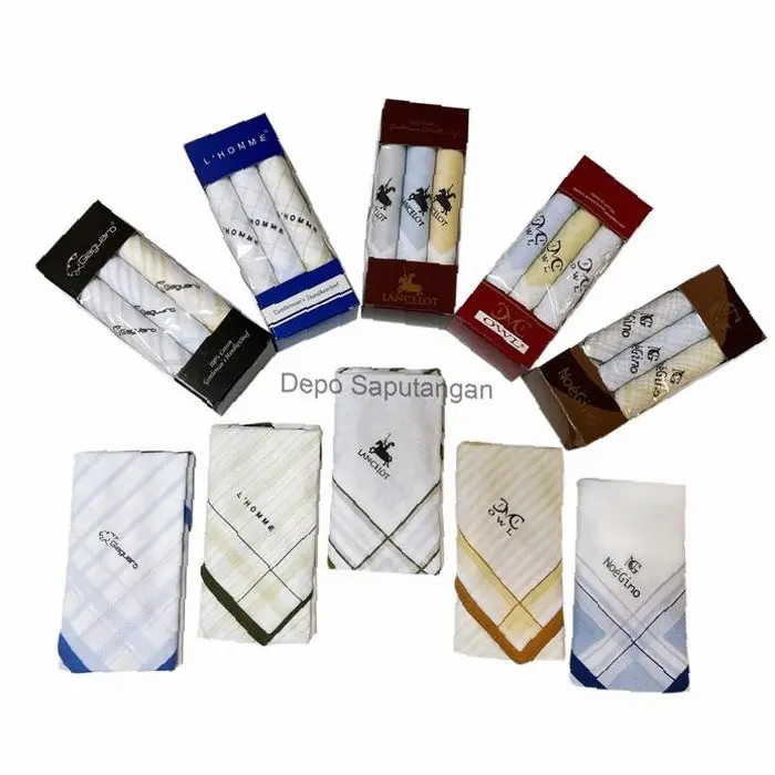 New arrival [3 PCS] Sapu Tangan Katun Lembut | Lap Muka Masker Aksesoris Adem Halus Handkerchief Unisex Putih | best seller
