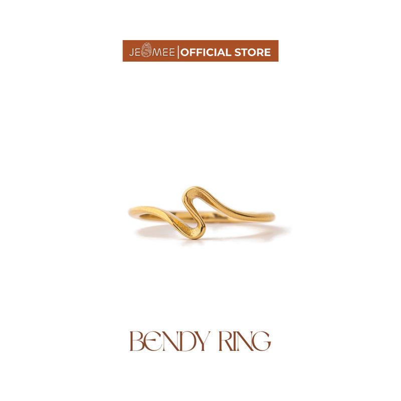 Nhẫn nữ trơn thiết kế đường cong nhẹ nhàng thanh lịch Bendy JESMEE - R3552
