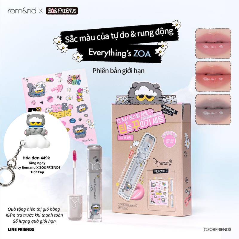 Rom&nd Bộ Sưu Tập Son Môi Má Hồng Trang Điểm Phiên Bản Giới Hạn Romand X ZO&FRIENDS