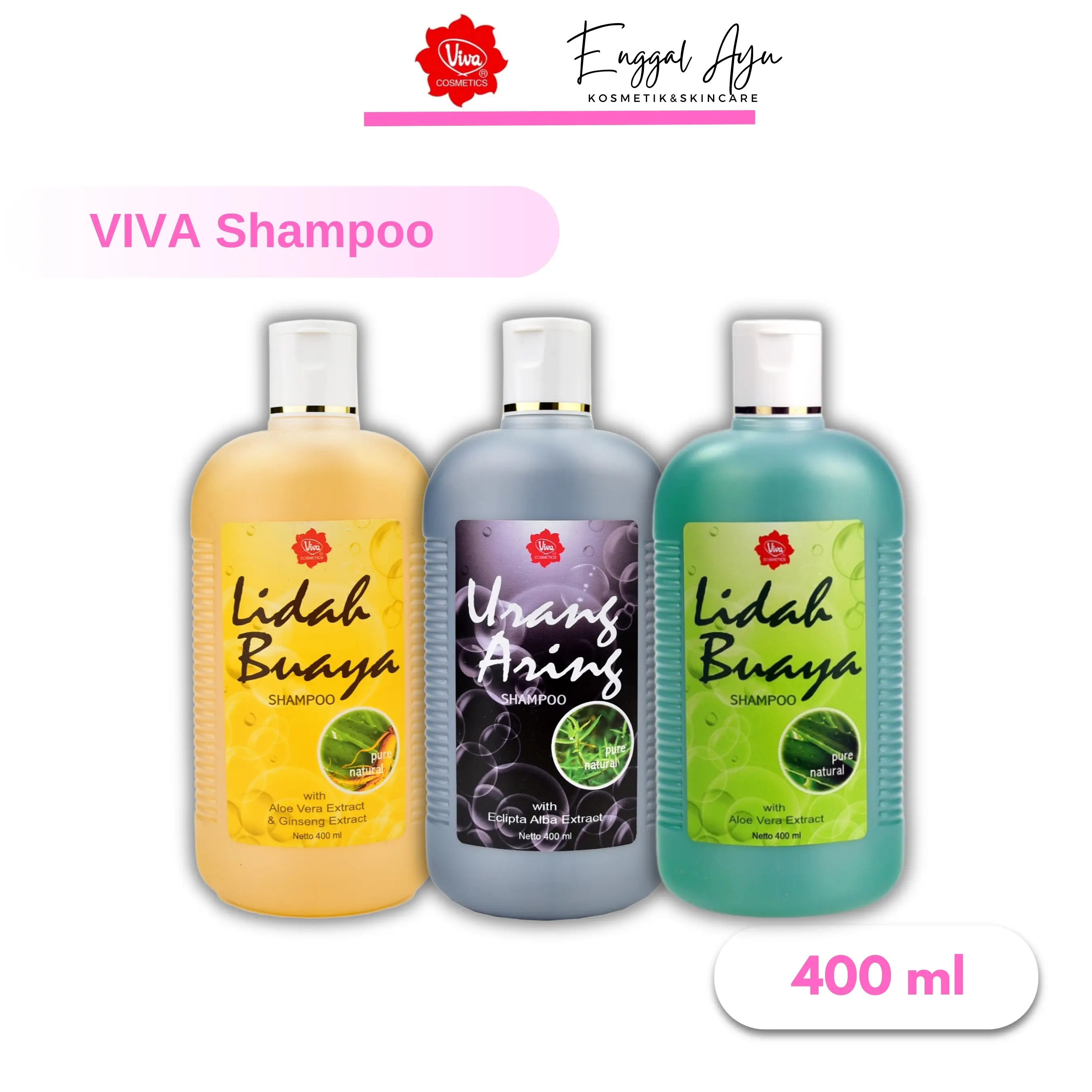 Shampoo Viva 400ml - Urang Aring Lidah Buaya untuk Perawatan Rambut - Haircare