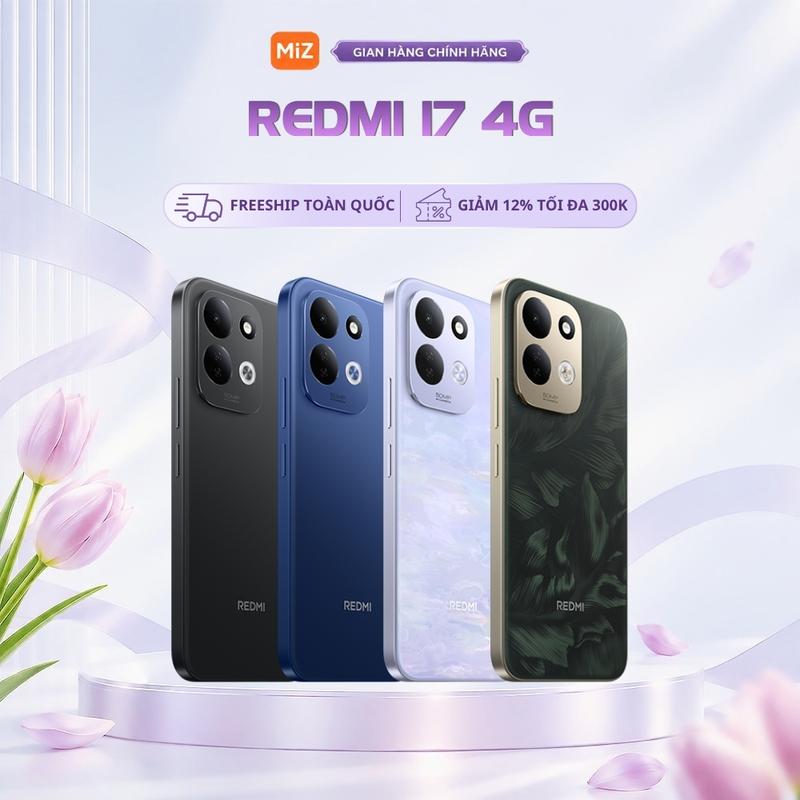 Điện Thoại Xiaomi Redmi 17 4G 4GB/256GB - Bản Quốc Tế Có Tiếng Việt - Bảo Hành 18 Tháng Chính Hãng