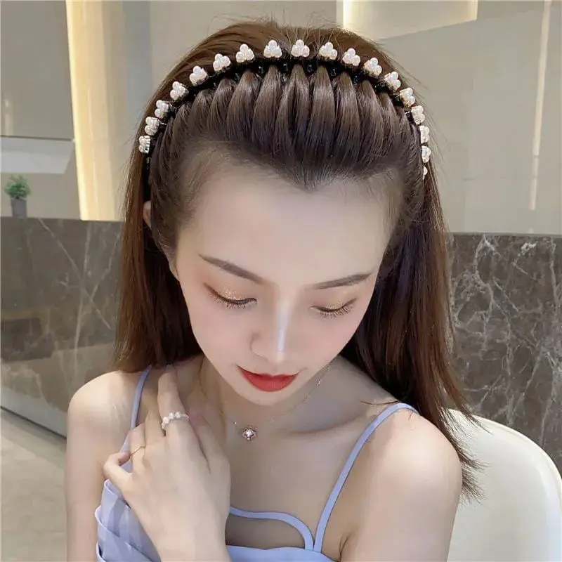 Bando Fashion Bando Rambut Cantik Elastis Aksesoris BND13 Hiasan Manik 1