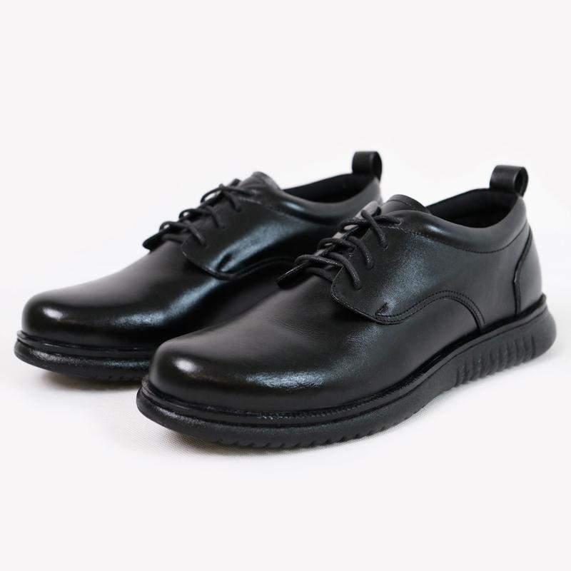 Sepatu Formal Pria Black Casual Kerja Kantor Kulit Sapi Asli Simple Basic Hitam 4