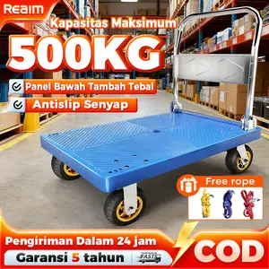 Reaim Handtruck  500 kg Troley lipat trolley lipat barang serbaguna Handtruck besi gerobak lipat Troli Barang Karet