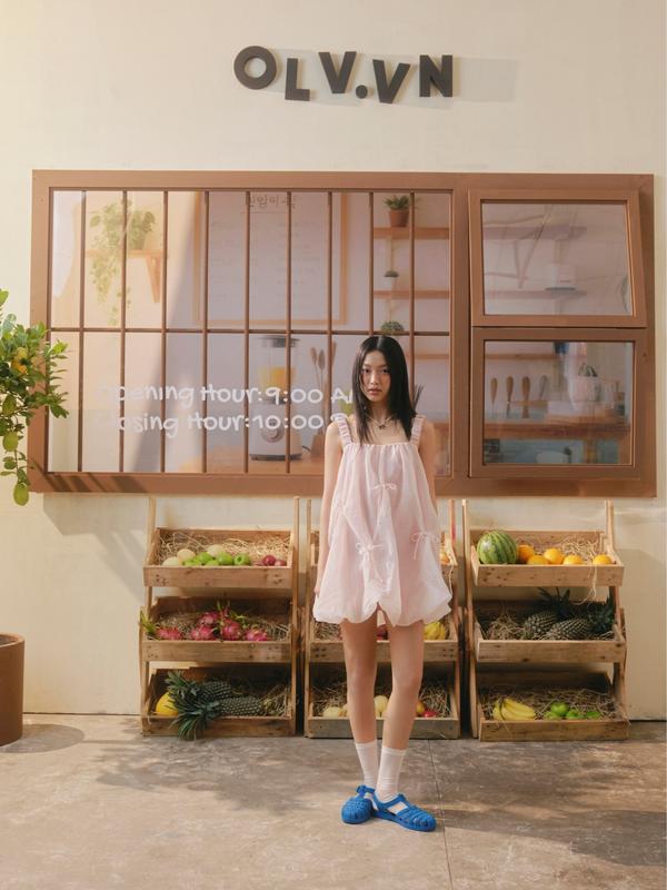 Đầm bí 2 dây dáng suông kiểu đi chơi Laina nhiều màu pastel OLV