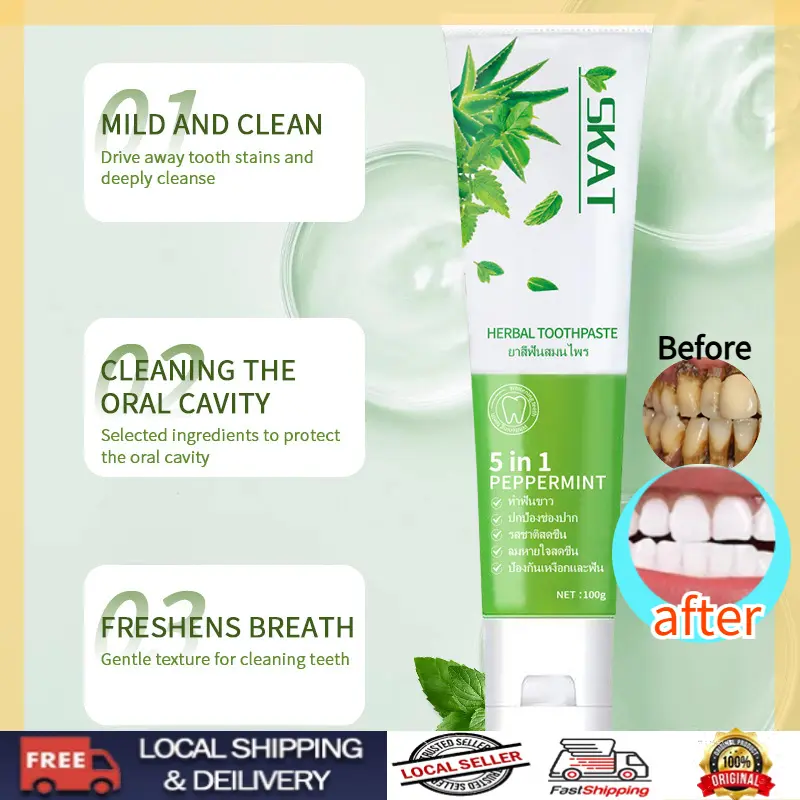 Aloes Whitening toothpaste Teeth Whitening  Probiotic Toothpaste Fresh Breath Remove Tooth Stains Yellow Tooth Whitening restores damaged gums and Prevent Caries(100g/200g/300g)