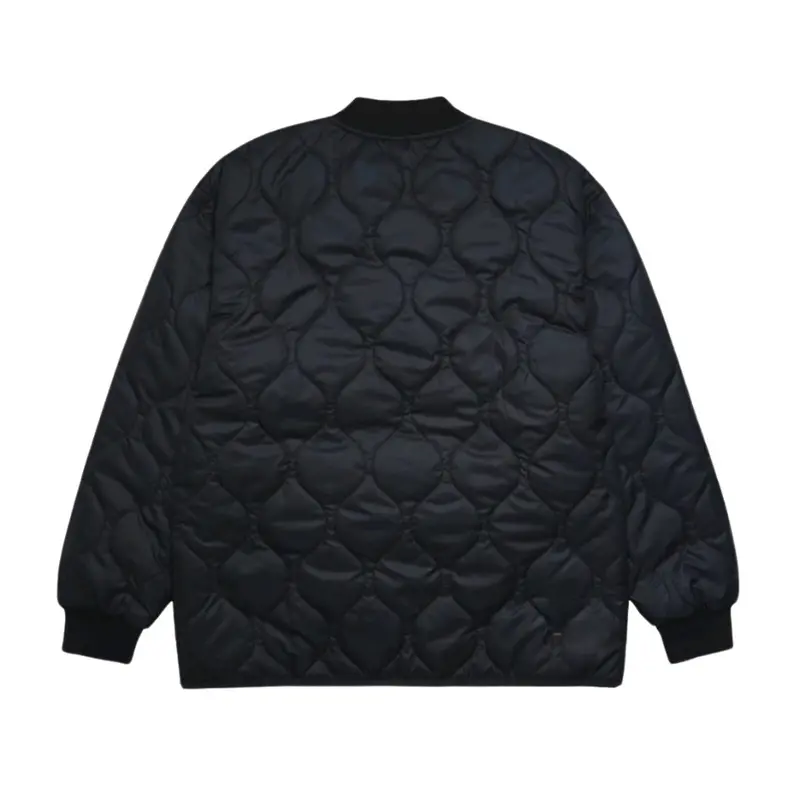 Olaav-Jacket puff quilted Bomber Black ziperr Zipper Jaket Distro Hitam Pria Wanita Tebal Unisex Casual Keren Cowok 1
