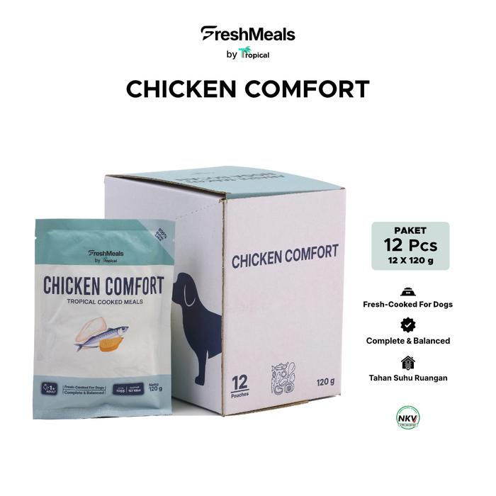 Gambar FreshMeals Paket 12 – Chicken Comfort 12×120 g | Anjing | Fresh-Cooked | Complete & Balanced (Adult) dari Fresh Shield Indonesia Kota Administrasi Jakarta Barat Tokopedia