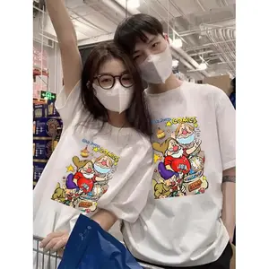 Pola Tujuh Kurcaci dalam Gaya Dongeng Kaos Pasangan FASHION PRINTING 100% IMPORTIR KOREA OVERSIZE NORMAL STYLE 1.13