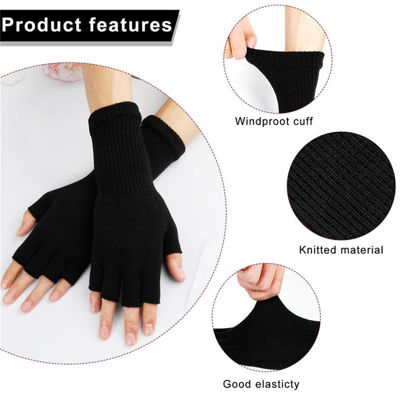 Product Introduction of Sports Gloves Knitted Extended Wrist Half Finger Gloves  [OUTU] 15