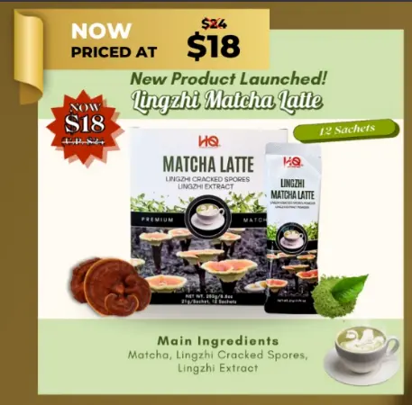 HQ LINGZHI MATCHA LATTE WITH LINGZHI 12 SACHETS.