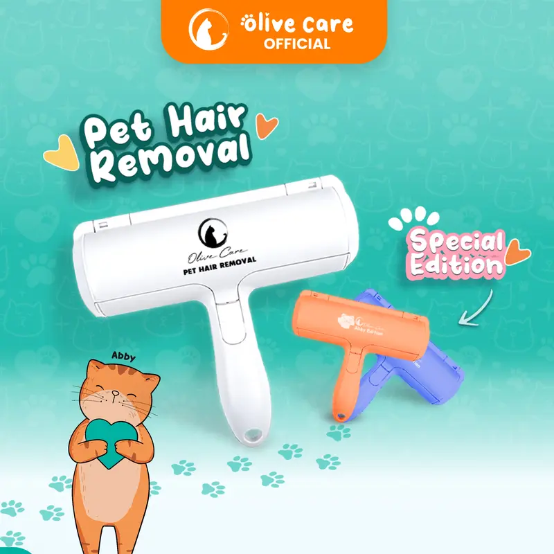 Olive Care Pembersih Bulu Kucing/Anjing PET HAIR REMOVAL yaitu Lint Roller Portable Jangka Panjang (Lifetime Use) untuk Pembersih Baju/Pakaian, Sofa, Tempat Tidur dll 0