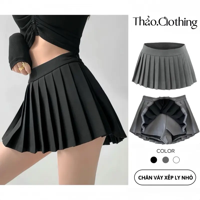 CHÂN VÁY XẾP LY NHỎ DÁNG NGẮN Chất Đẹp Có Quần Bảo Hộ Women Nữ S159 | BigBuy360 - bigbuy360.vn