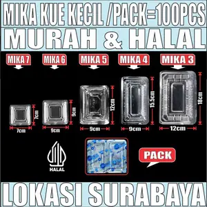 Mika Kue Basah n Nasi Plastik Bening Uk 3 / 4 / 5 / 6 / 7 Kemasan Jajanan Pasar Serba Guna Pack SDA