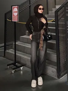 Celana Skena Jeans Panjang Baggy Loose Gombrong Hitam Premium Nyaman