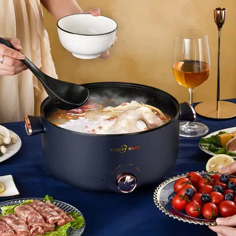 Panci Listrik Multifungsi 3 In 1 Electric Cooker Pot Panci Presto Penanak Nasi Cooker Magiccom Low Carbo Kecil Portable Digital Non Stick Steamer Food Cooker Fry Pan Kukus Deep Fryer Steamer LZH-E22 6