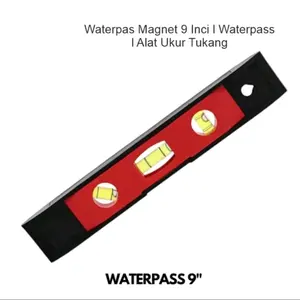 Waterpas Magnet 9" Waterpass Torpedo 225mm Penggaris Air Pendek Mistar Timbangan Alat Ukur Kemiringan
