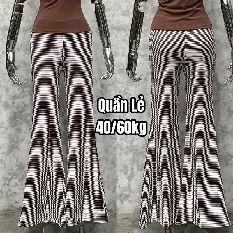 Quần LẺ Ống Loe Chất Gân Đáy Cao Màu Beo Đốm Sáng Chiều Dài 98Cm Có Túi 40/60kg Vừa