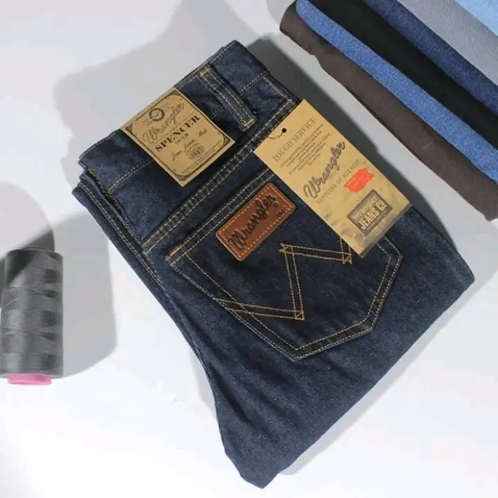 Celana jeans Panjang Pria Regular /Celana jeans Standar Pria denim lembut Celana Wrang"ler Pria Nyaman tebal lembut Hitam Distro Dewasa Keren Biru Casual Muda