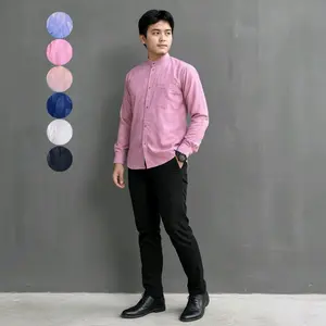 HM.id - kemeja motif daun - baju kemeja koko PRIA lengan panjang KEMKO SULTAN Mandarin Bisa seragam Katun Embos Kancing Hitam Muslim Dewasa Atasan Nyaman casual, mewah, kekinian.
